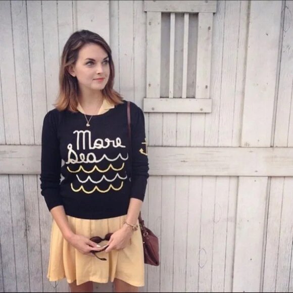 Dear Creatures “More Sea” Nautical Sweater ModCloth - Picture 1 of 3